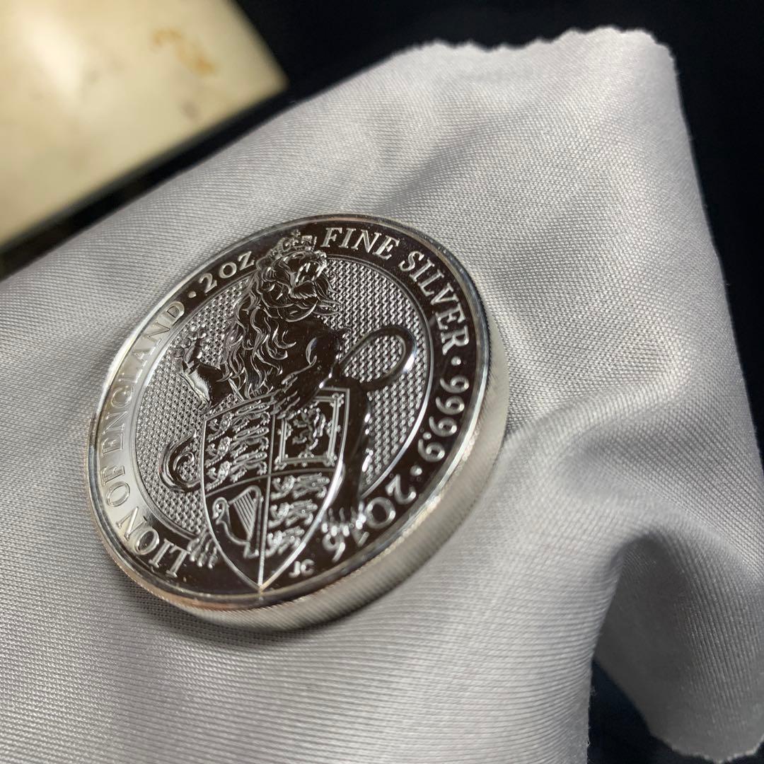 純銀貨 2オンス クイーンズビースト 2016 ライオン・イングランド M2