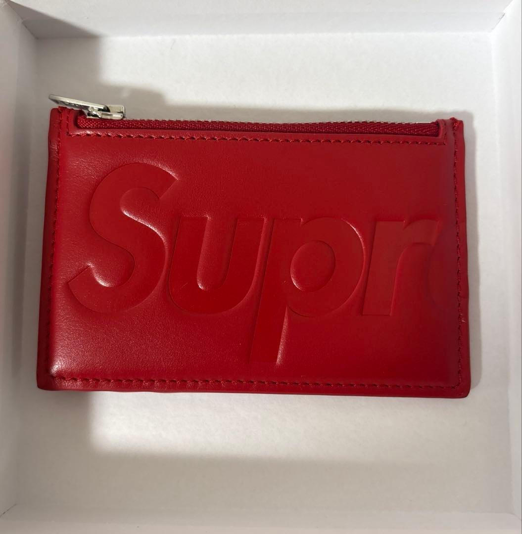 最安値 完売品 シュプリーム レザー カードケース レッド - メルカリ