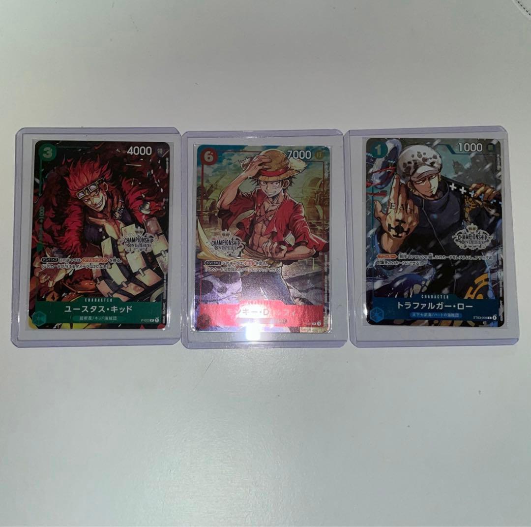 ワンピースカード　ルフィ　ロー　キッドプロモ　チャンピオンシップ　2022 ONE PIECE チャンピオンシップ 2022 ルフィ ロー キッド プロモ - メルカリ