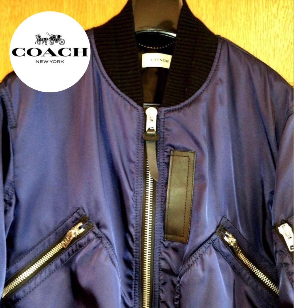 タ*ィ様 COACH コーチ　MA-1 フライトジャケット ボンバー　ネイビー タ*ィ様 COACH コーチ MA-1 フライトジャケット ボンバー ネイビー