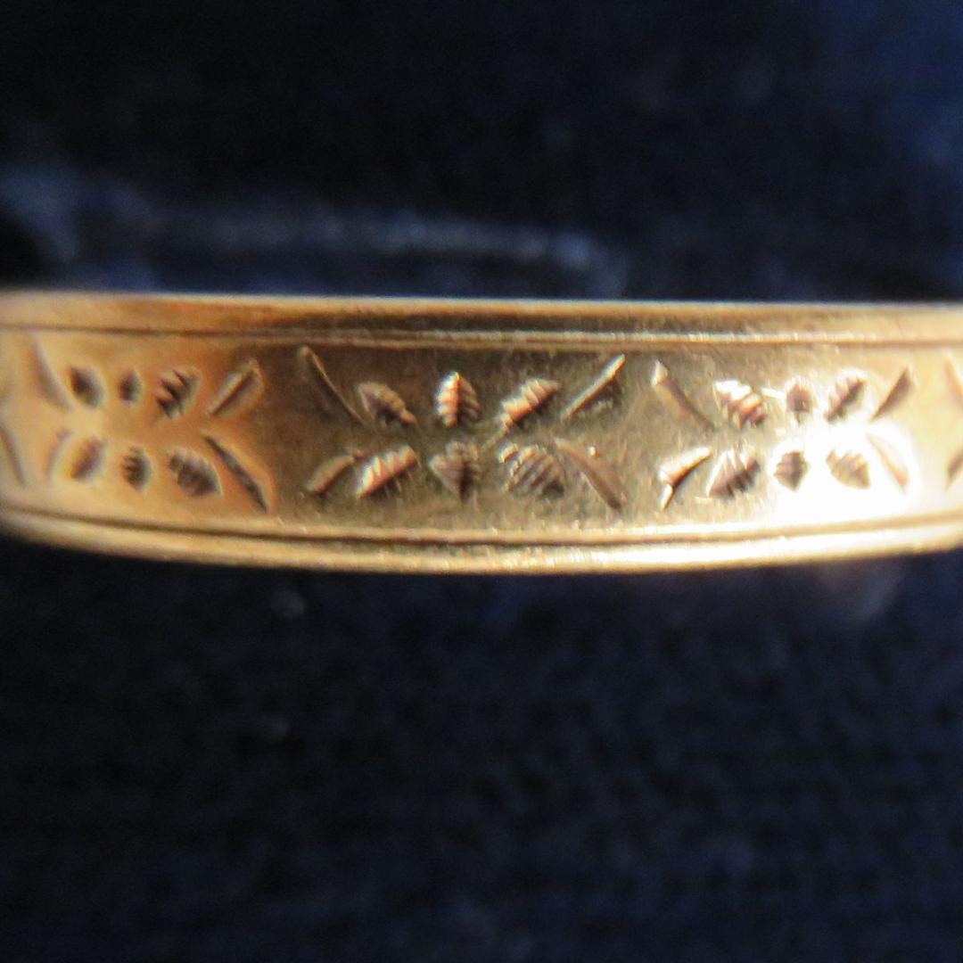 mim　K18　彫金リング　3.0g　17号