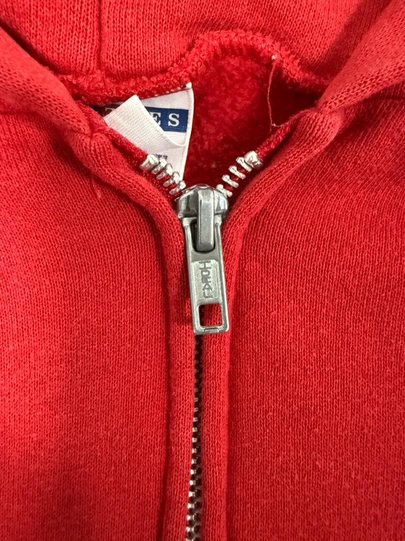 90s USA製】JERZEES/赤/XL/ジップパーカー/アルミジップ - メルカリ