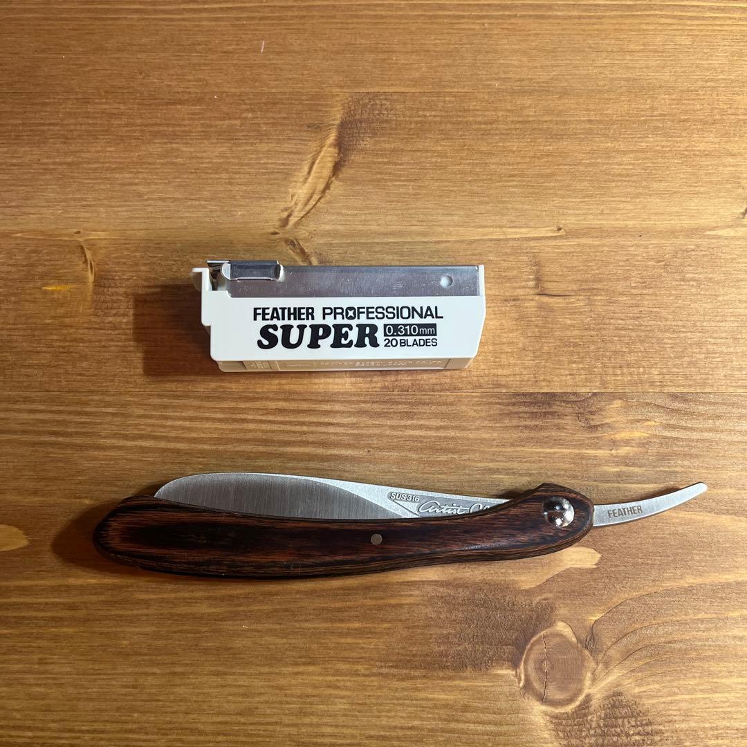 数量限定品 フェザーアーティストクラブDXレザー木柄 ACD-RW替刃付き