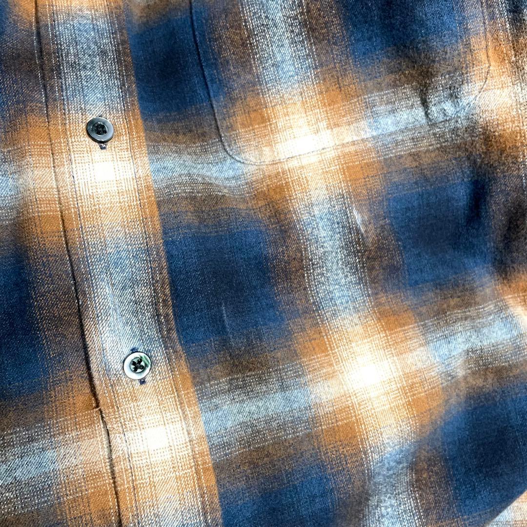 希少】ペンドルトン オンブレ シャツ ボード ダーク ブラウン XL相当