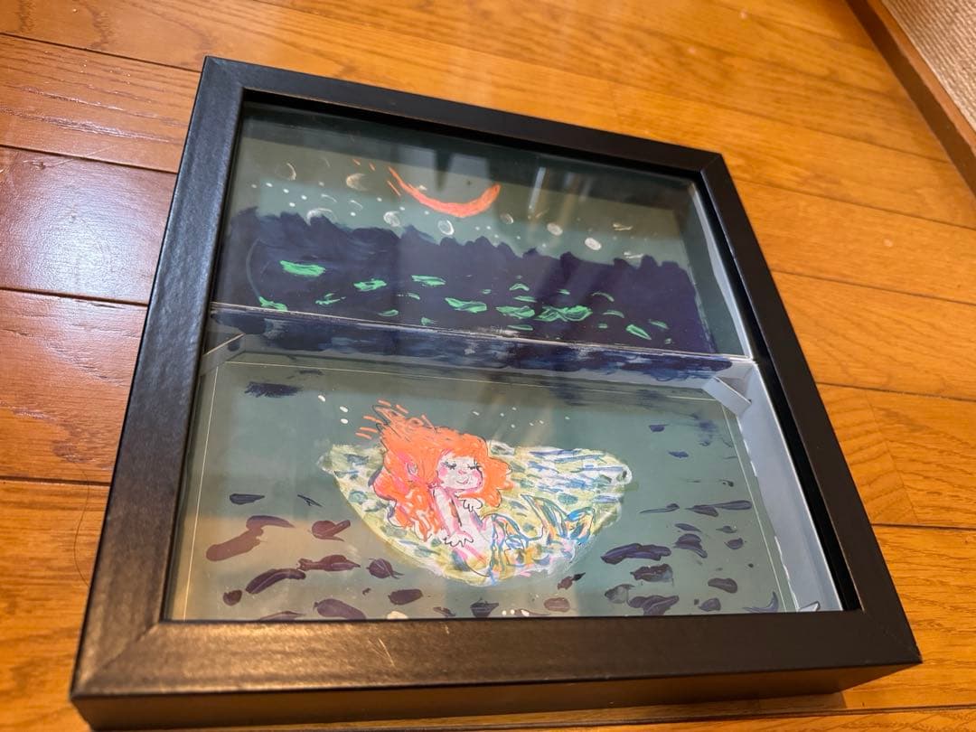 レア●水森亜土先生直筆イラスト＆サイン　眠る人魚　可愛い　カラー