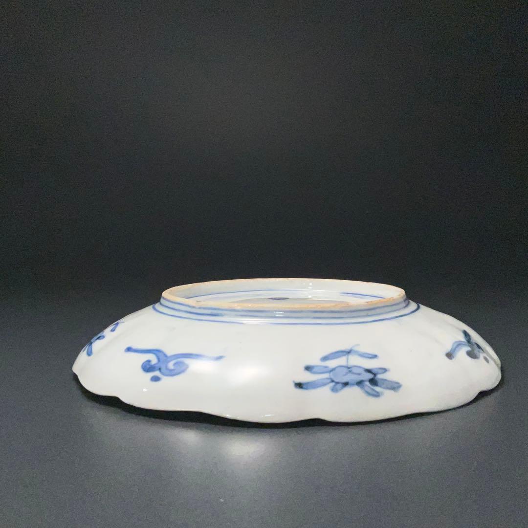 伊万里色絵窓絵花図七寸皿∅21㎝ 赤絵 通り文 古伊万里 R1379B2 - メルカリ