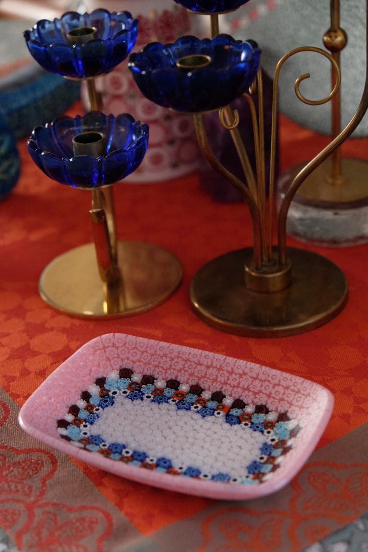 ベネチアンガラス ミルフィオリ プレート 皿 江波冨士子/黒木国昭/藤田喬平