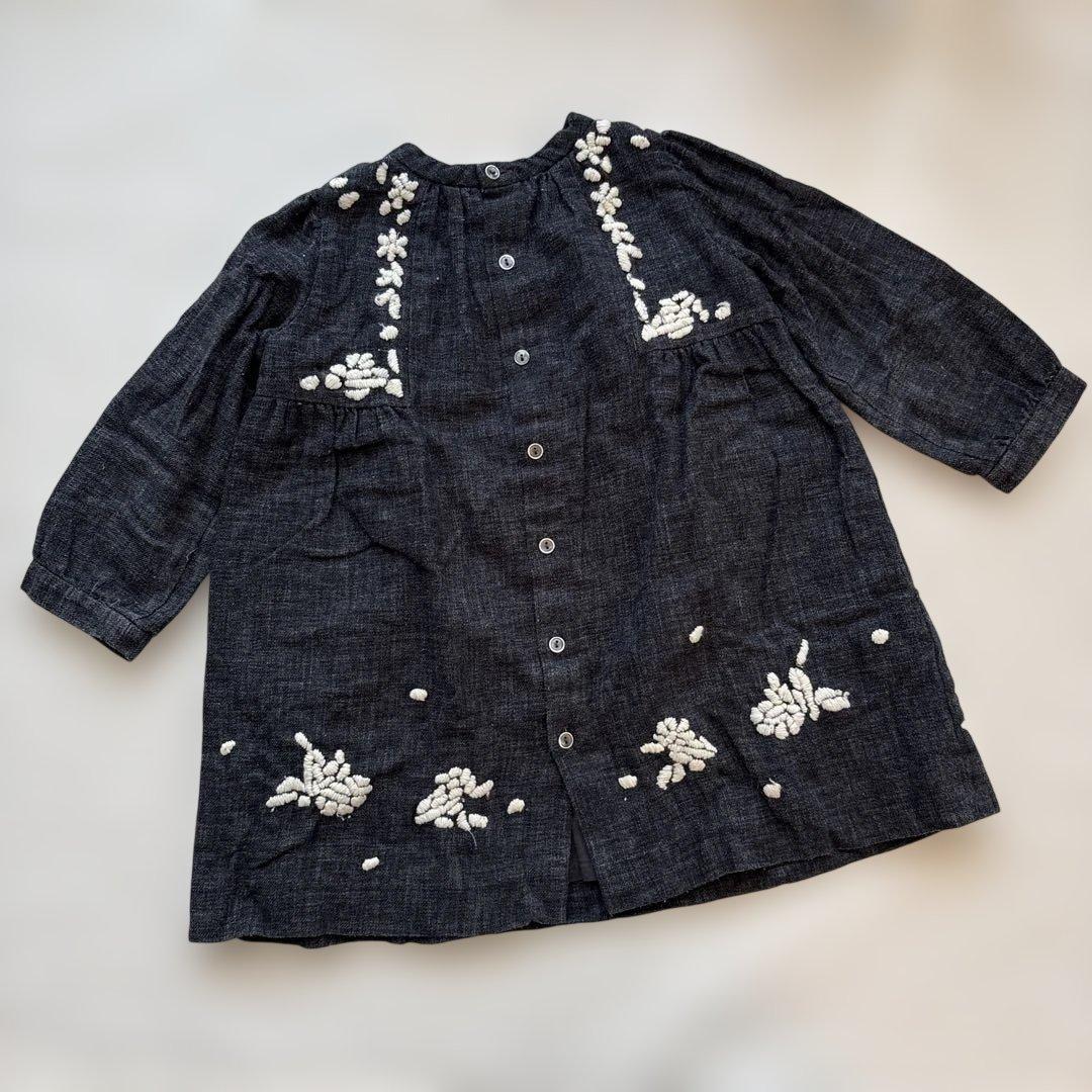 bonpoint ボンポワン 長袖ワンピース グレー 2A - メルカリ