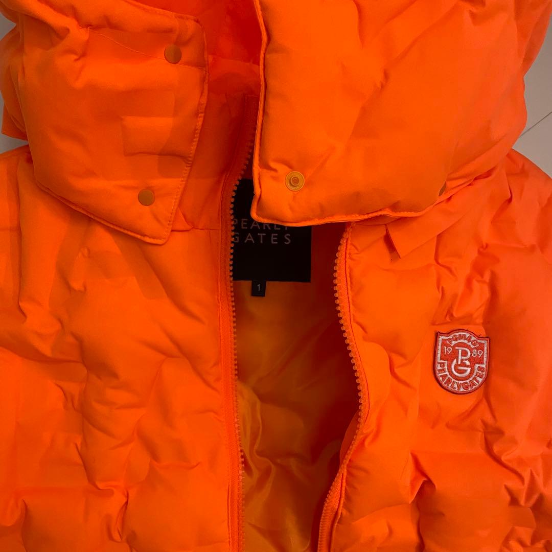 オレンジ ダウンベスト フード付き パーリーゲイツ GOLF セットアップ