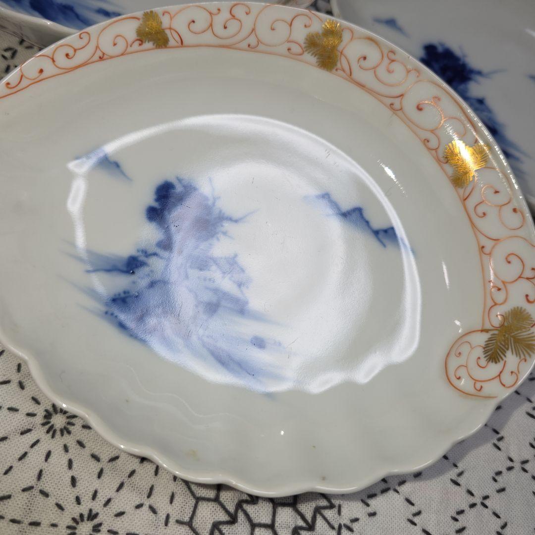 源六焼 富永源六 鮑型/アワビ 銘々皿 3枚 三つト