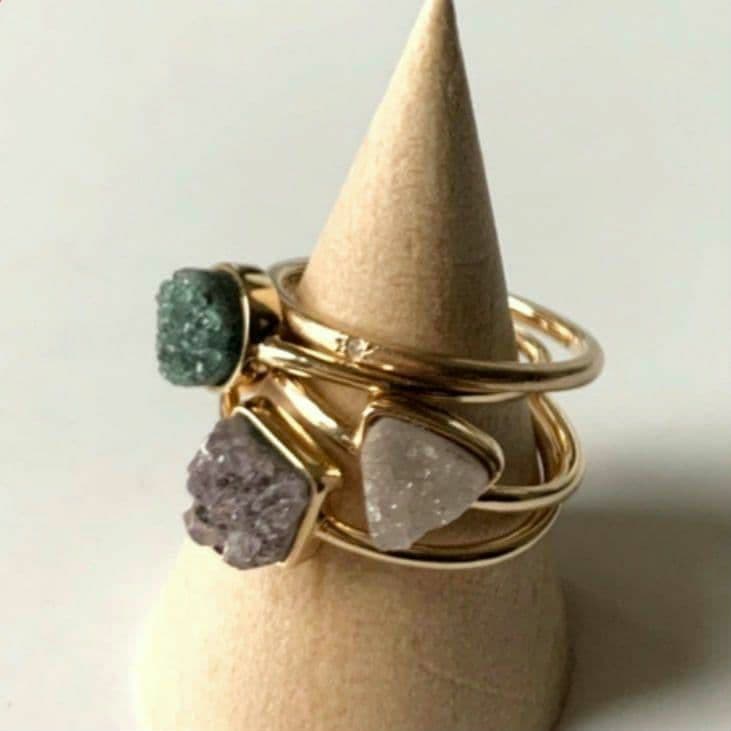 アガット K10YG ドルジークォーツ リング - メルカリ