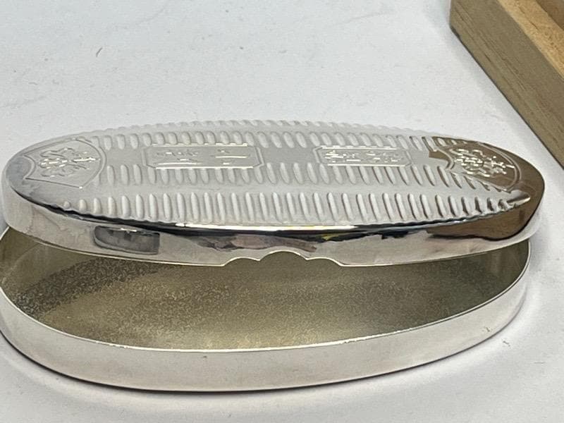 純銀 小判型 楊枝入 小物入れ　徳力本店謹製　62.1ｇ