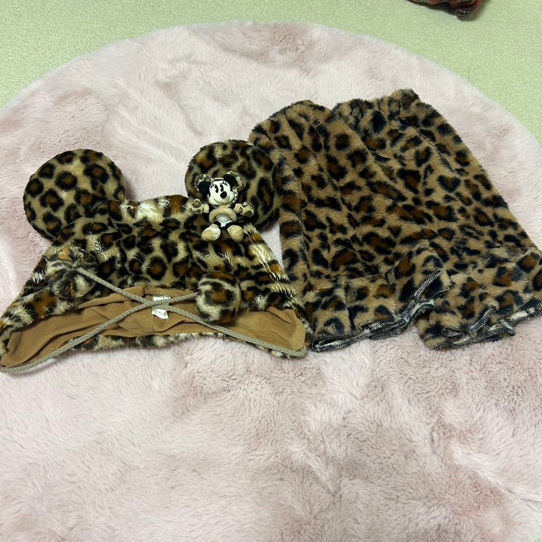 ヒョウ柄 ミッキーマウス 耳付きキャップ 足カバー セット売り - メルカリ