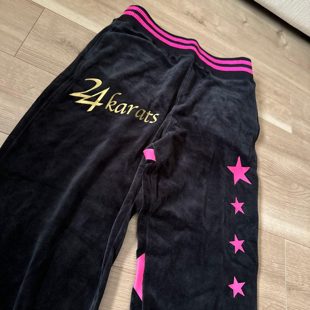 新品24karats ブラックピンク　ベロアジャージ　バックタグ付き　sサイズ