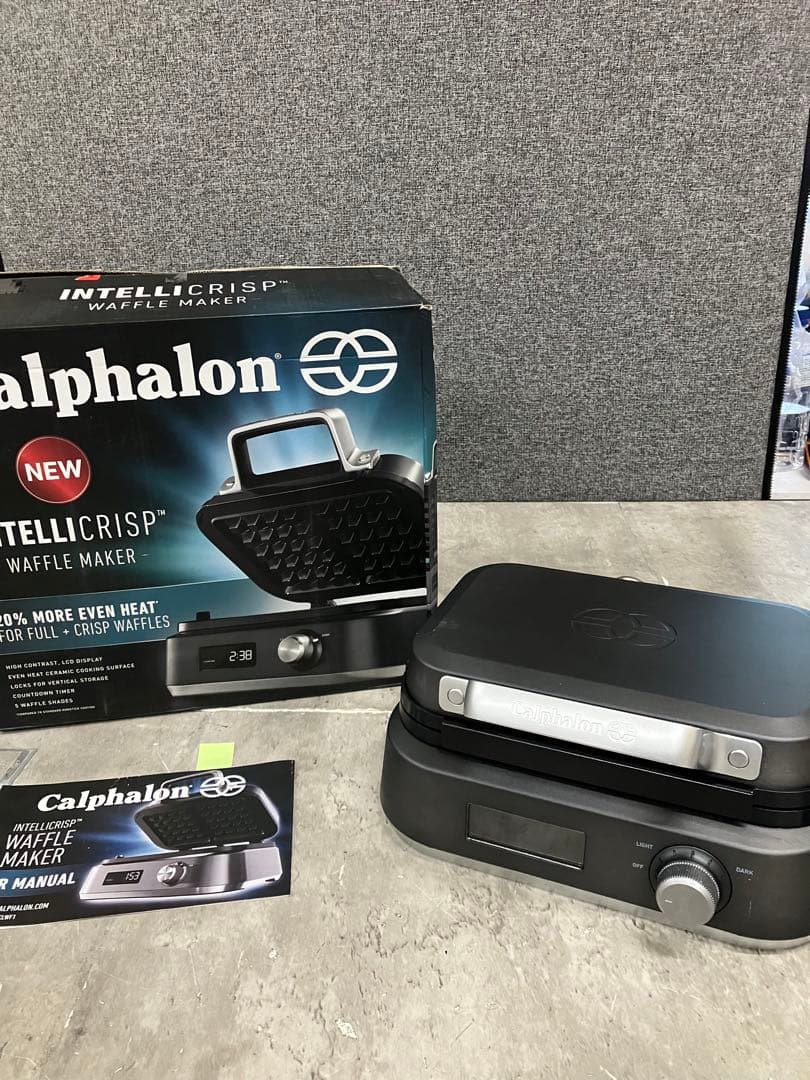 Calphalon IntelliCrisp ワッフルメーカー CKLW1 Calphalon Intellicrisp Waffle Maker, Easy Cooking, Nonstick, Dark