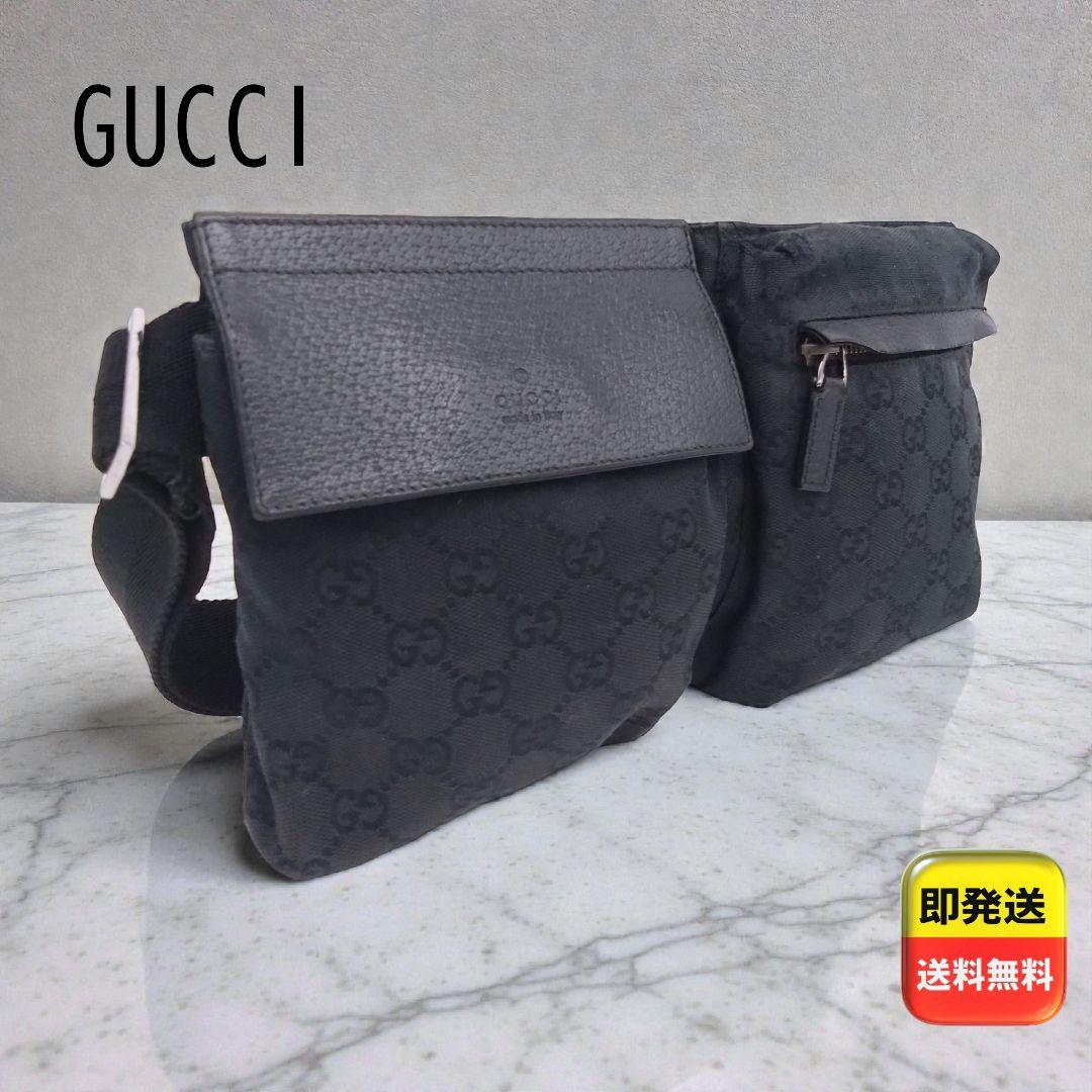 GUCCI 2WAY ウエストバッグ ボディバッグ GG柄 キャンバス ブラック GUCCI（グッチ） GUCCI GG柄 ウエストバッグ ウエストポーチ ボディ