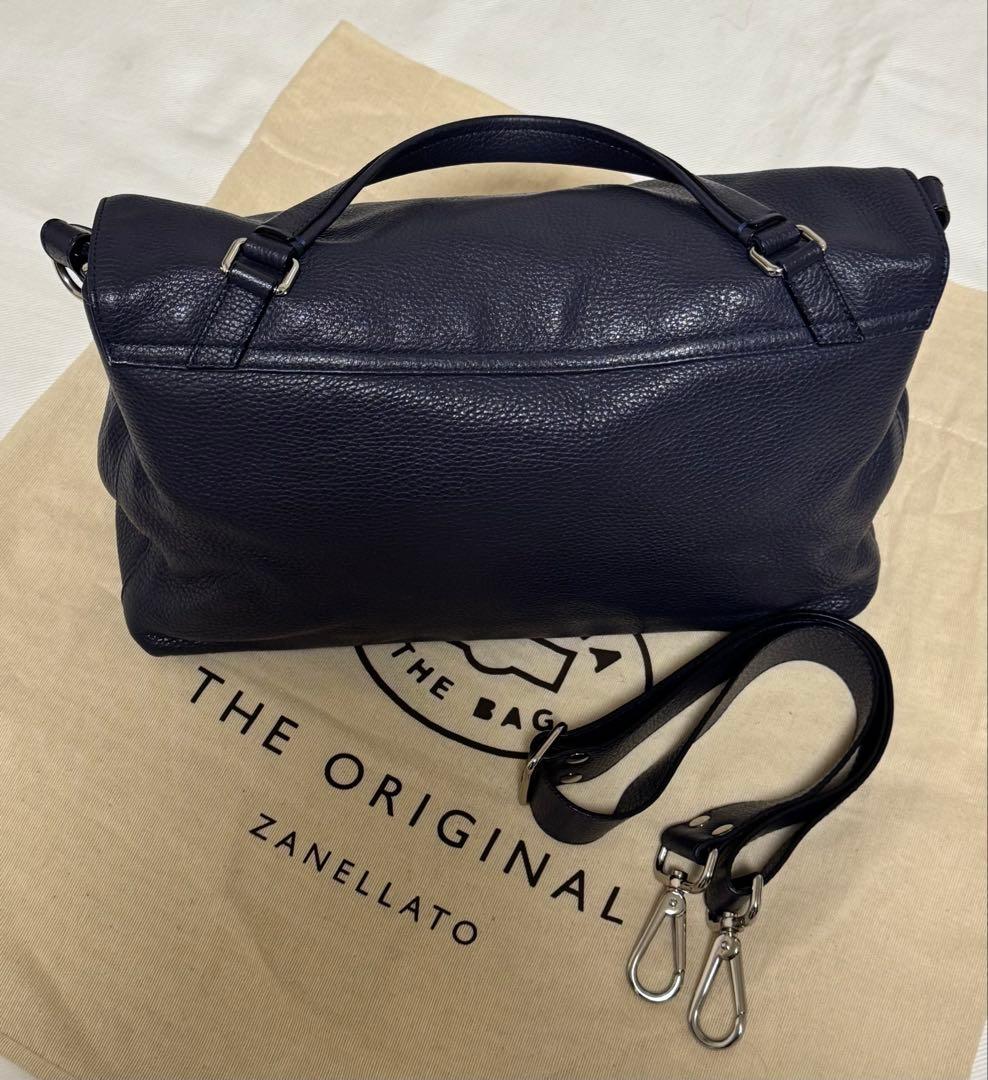 ◇イタリア製！ZANELLATO◇美品！『新型・ポスティーナ M＋』紺