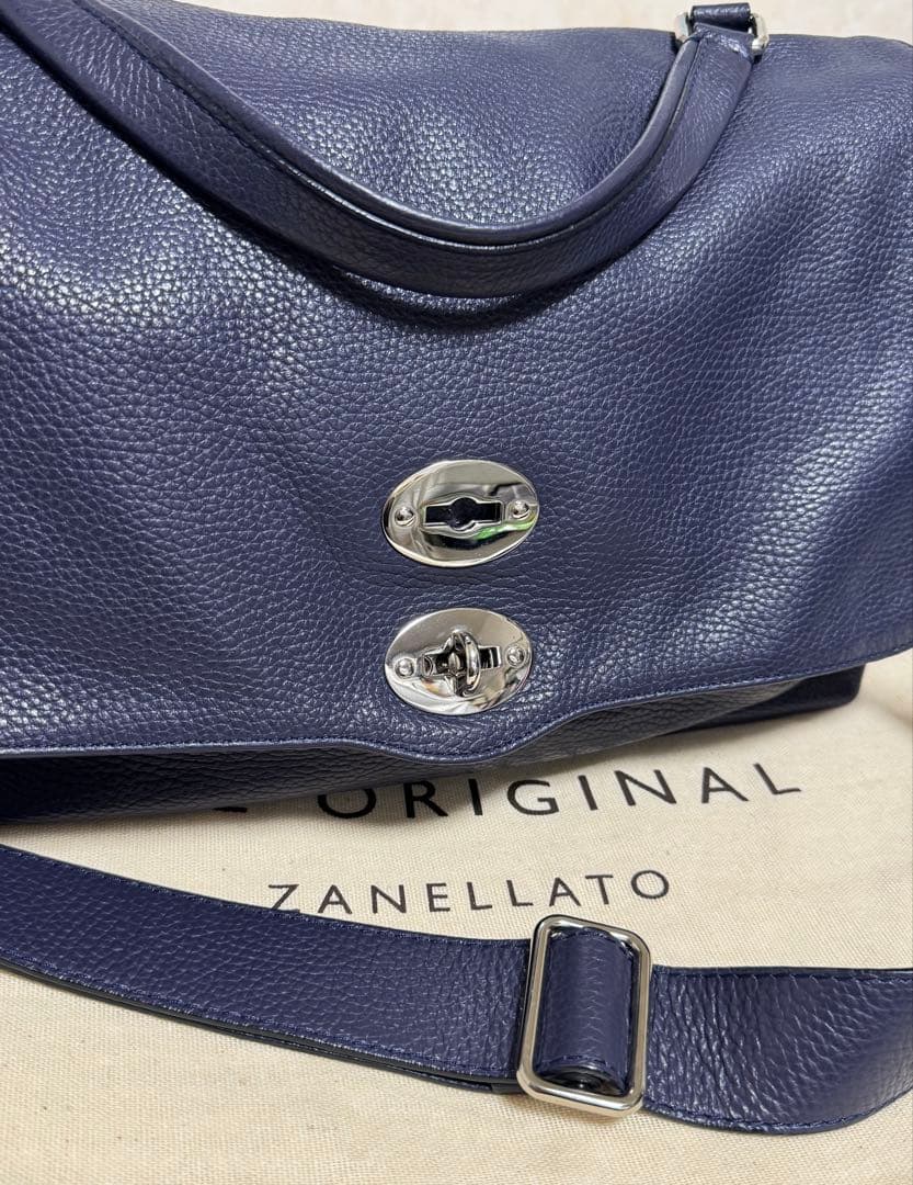 ◇イタリア製！ZANELLATO◇美品！『新型・ポスティーナ M＋』紺