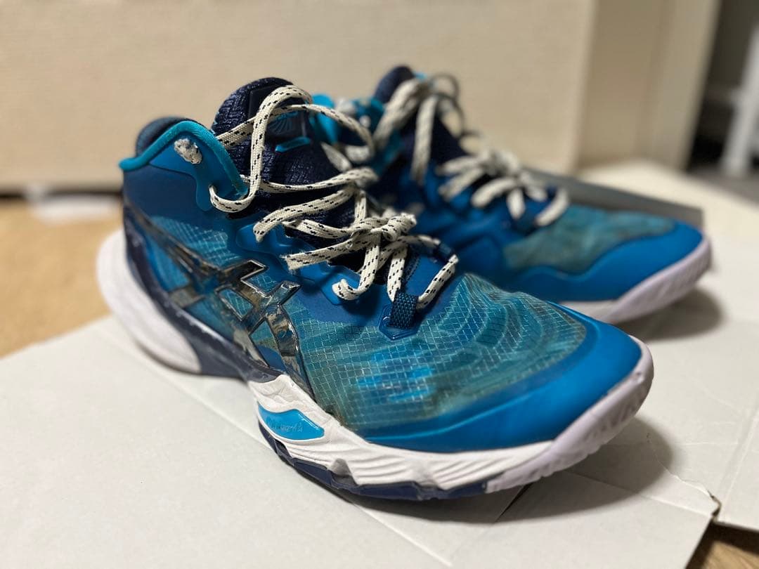 ASICS RISE アシックス メタライズ 27.5 METARISE 2 | Men | White/Saba Blue | Volleyball Shoes | ASICS