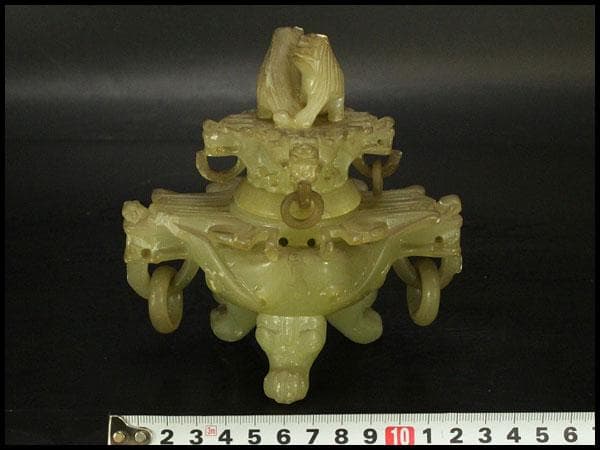 中国 清代 黄青銅 装飾洗面器 鑑賞スタンド付 ・ヴィンテージ レア