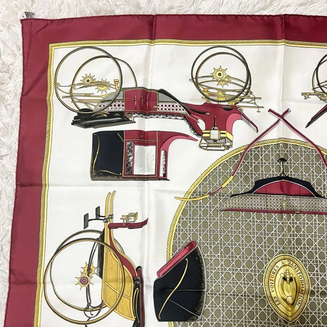 美品】HERMES エルメス スカーフ カレ 馬車 えんじ ボルドー - メルカリ