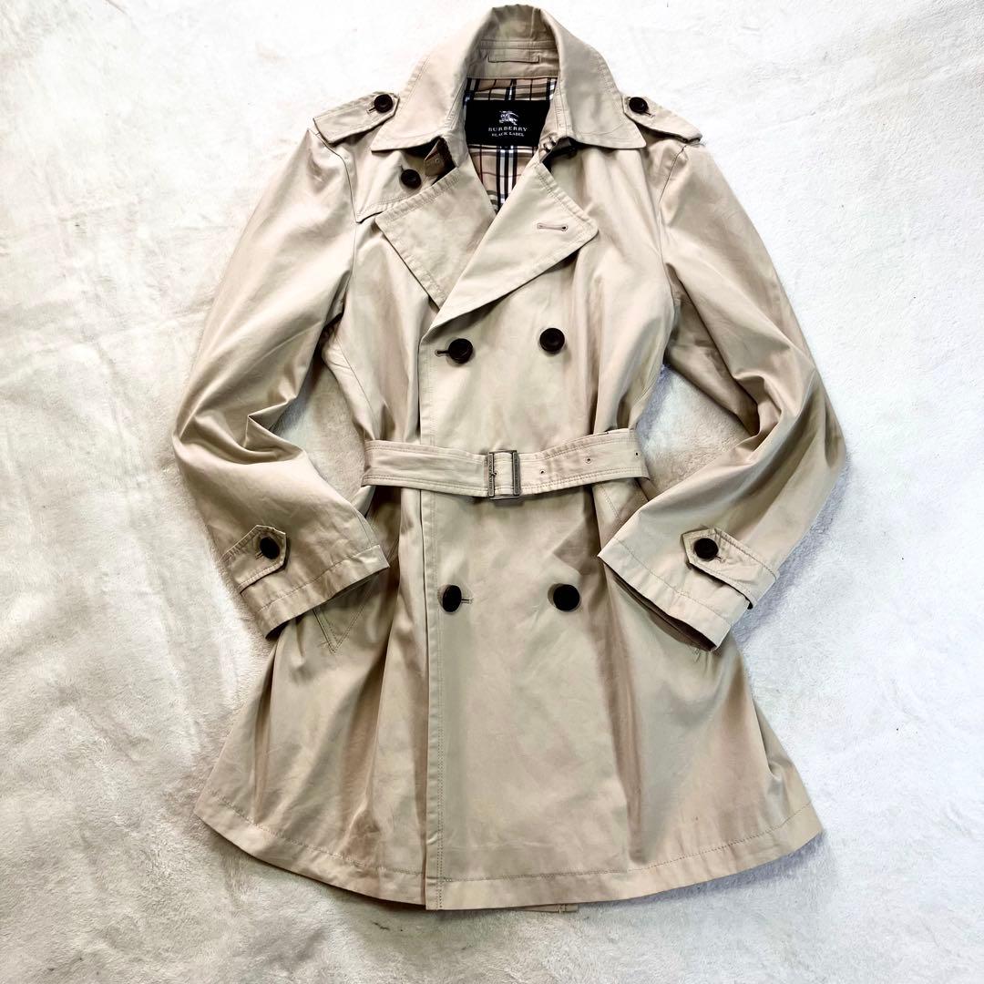 バーバリーブラックレーベル トレンチコート ミドル丈 裏地ノバ