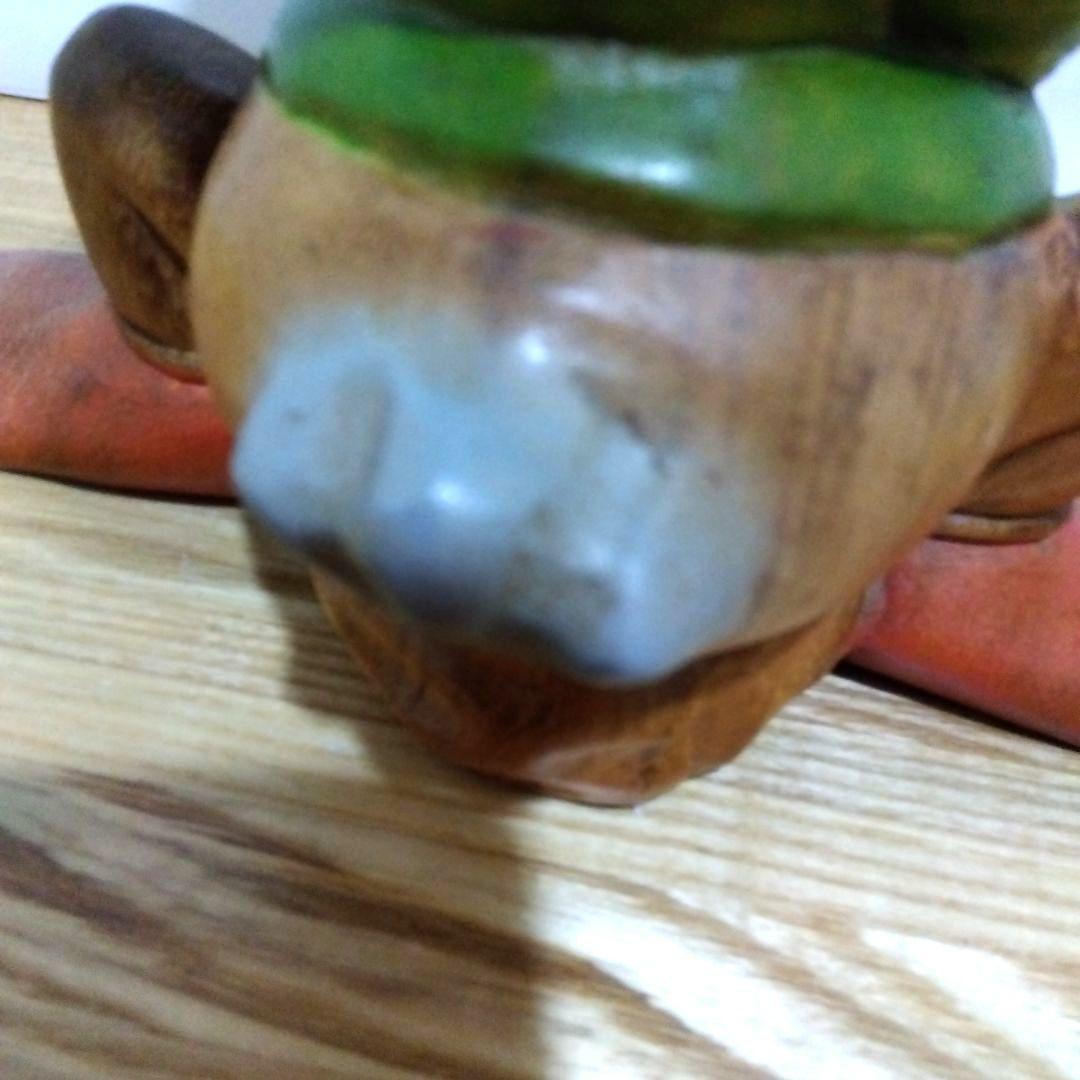 ドナルドダック　木彫りの置物