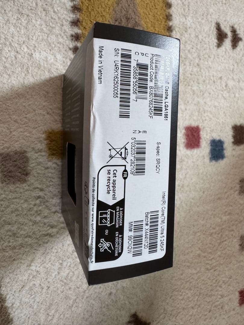 Core Ultra 5 245KF　4.2GHz LGA1851