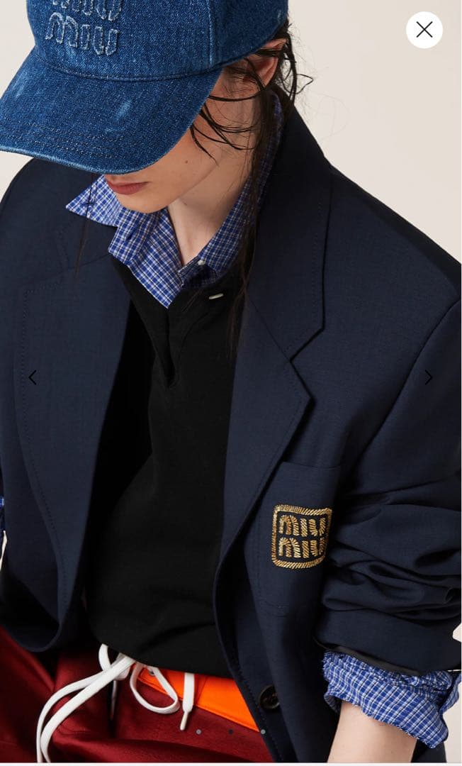 現行モデル美品】Miu Miu デニムキャップ 標準M／ウォニョン着用