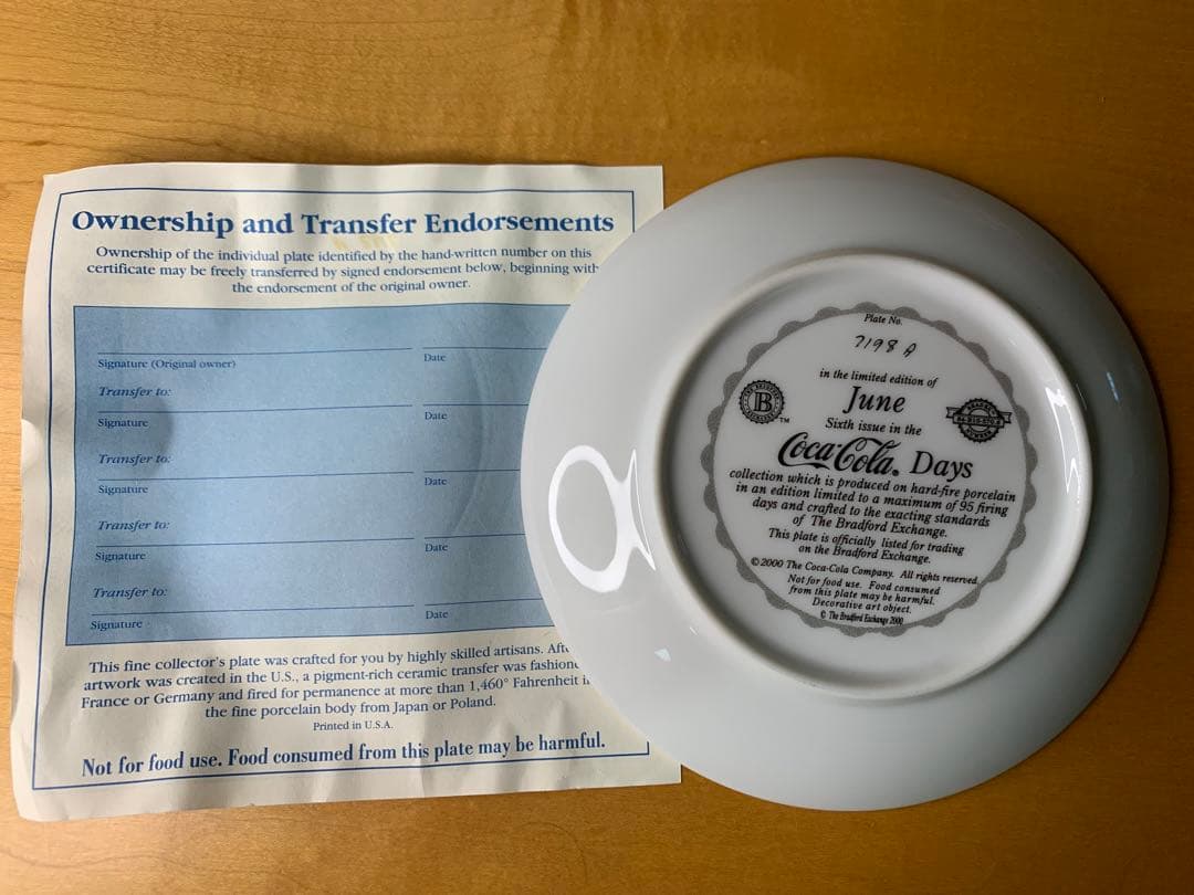 【永見】コカコーラオフィシャルプレートのカレンダー