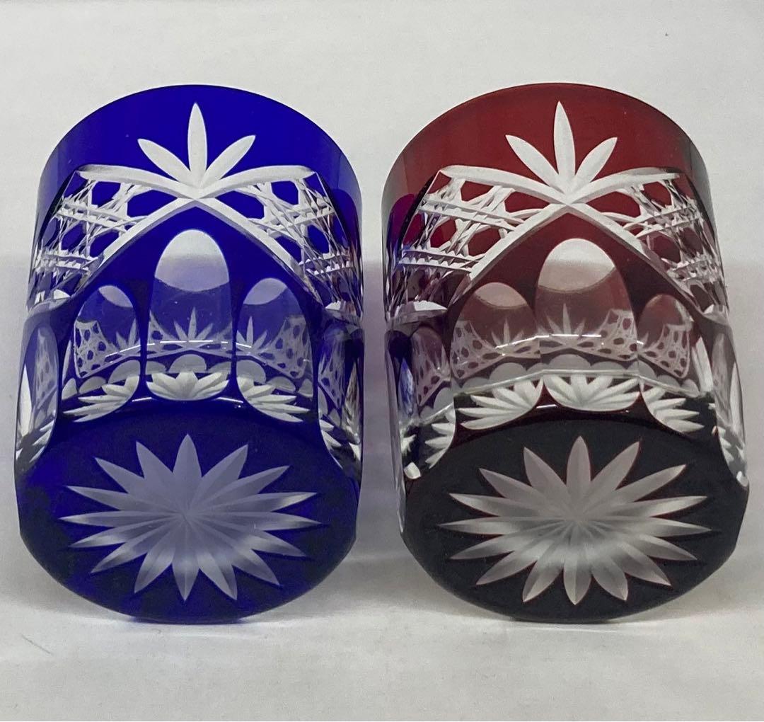 B3s 伝統工芸 江戸切子 グラス 2個 太武朗工房 共箱