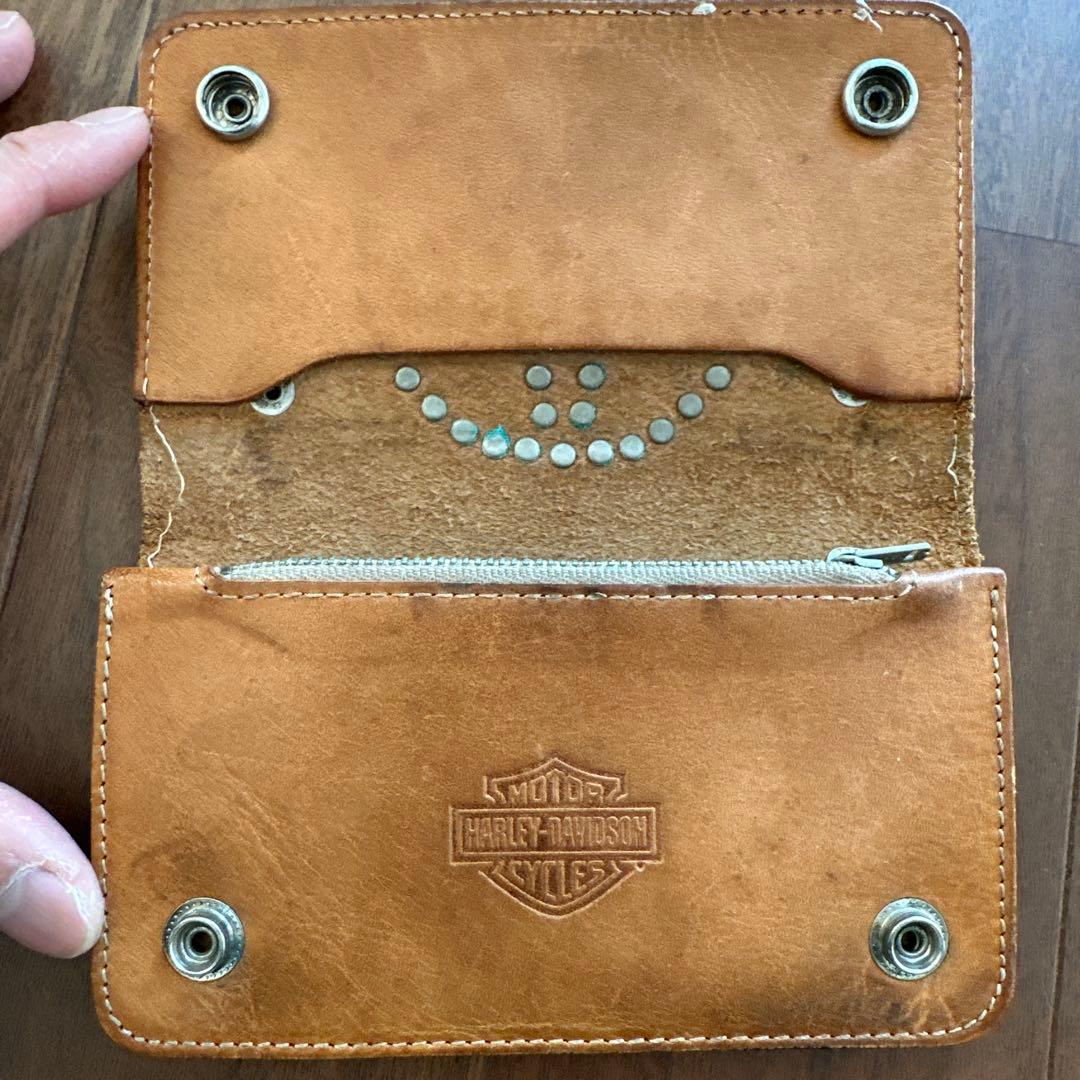 ハーレーダビッドソン 純正 レザースタッズ トラッカーウォレット