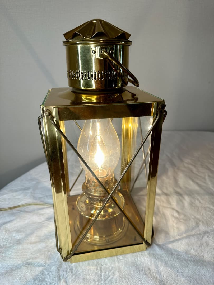 デンハーロッテルダム オランダ製 船舶燈ランプ 真鍮製② Amazon | (DIL8211)(トロ-ル吊リランプ-10) 真鍮製 船舶燈オイルランプ