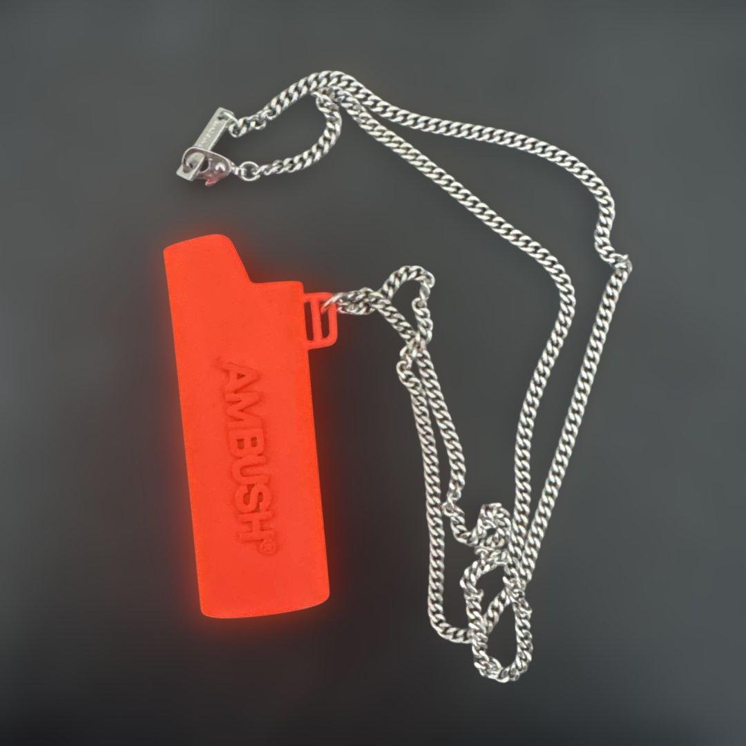 AMBUSH アンブッシュライターケース ネックレス オレンジ - メルカリ