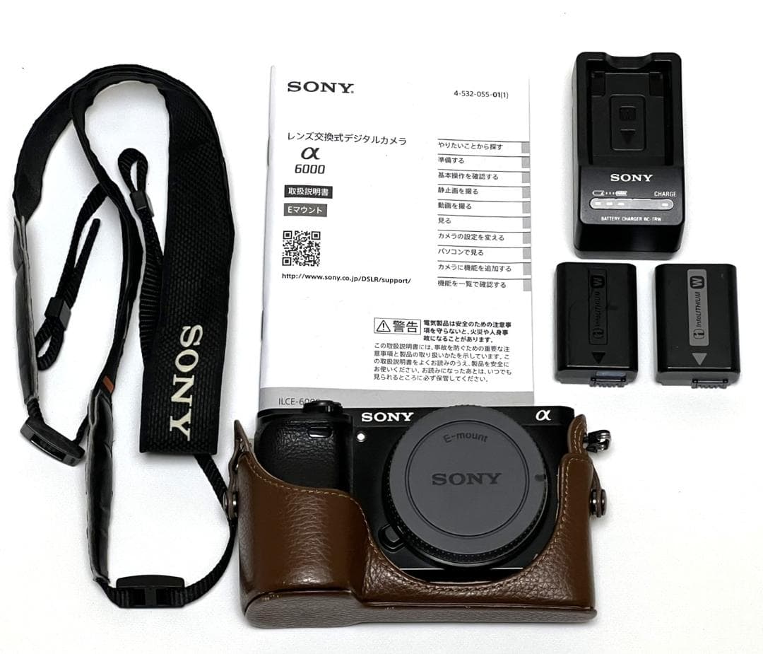 SONY α 6000 ボディ 純正バッテリー・チェンジャー ケース付 - メルカリ
