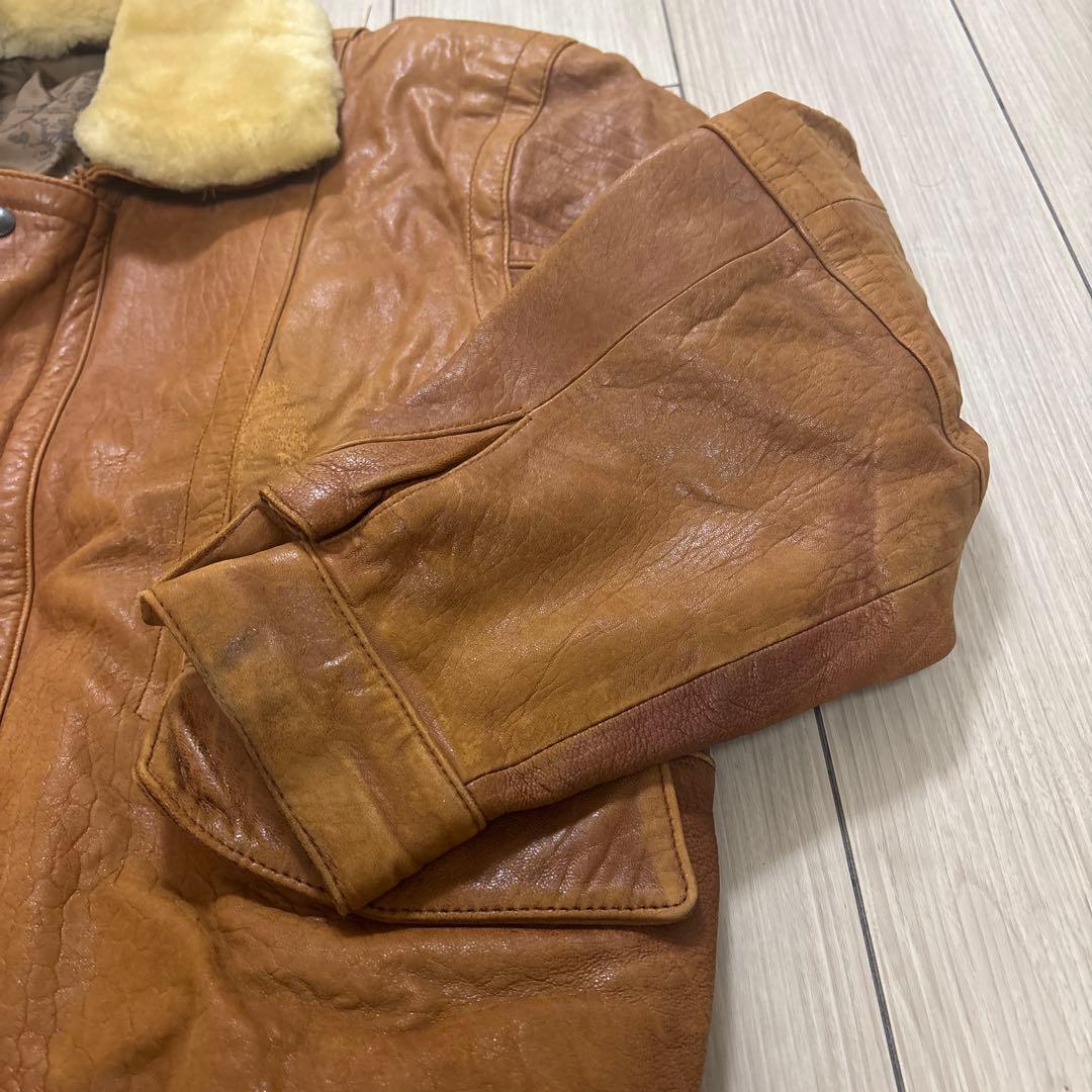 伝*ア様 90s G1レザージャケット ブルゾン 襟ボア A2 フライトジャケッ