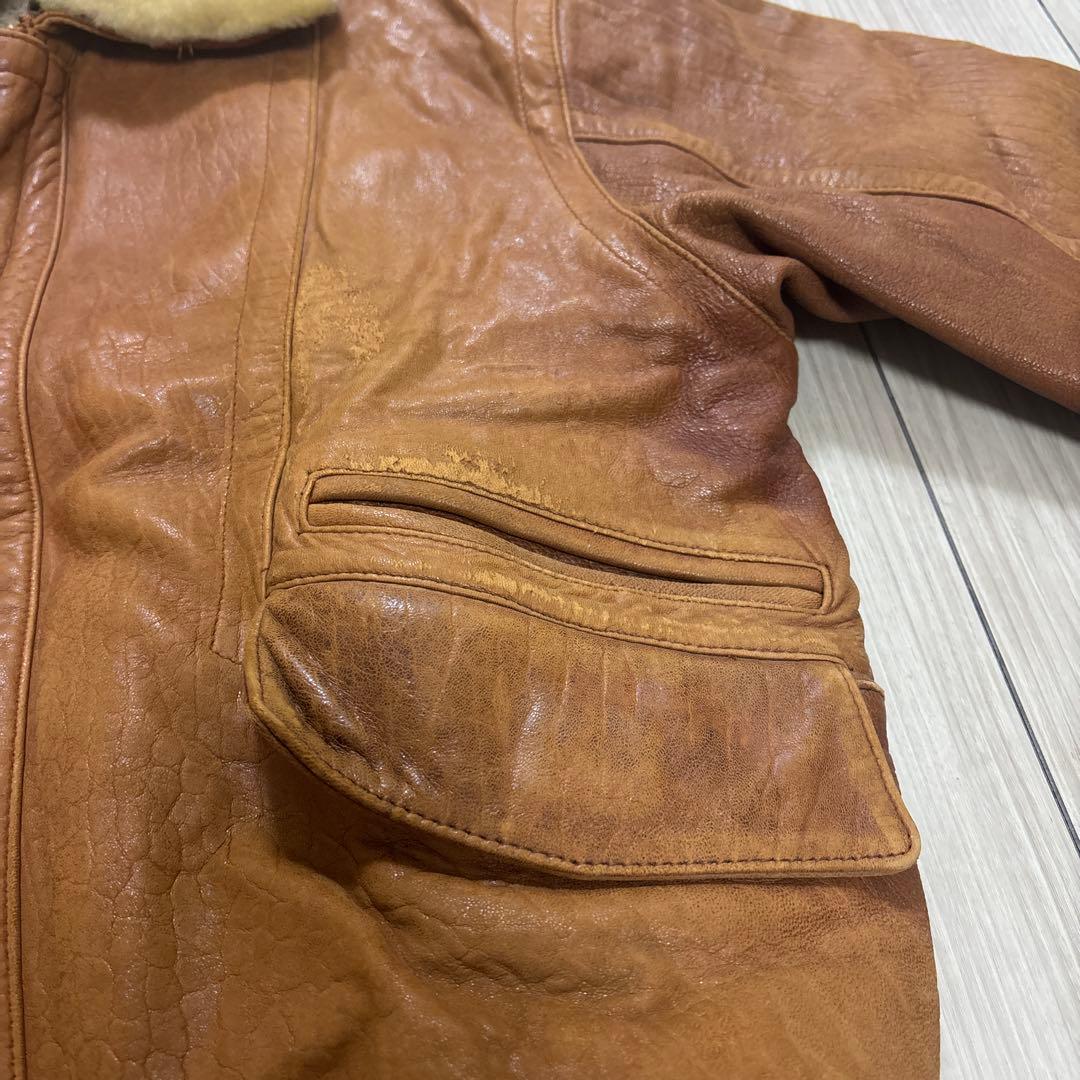 伝*ア様 90s G1レザージャケット ブルゾン 襟ボア A2 フライトジャケッ