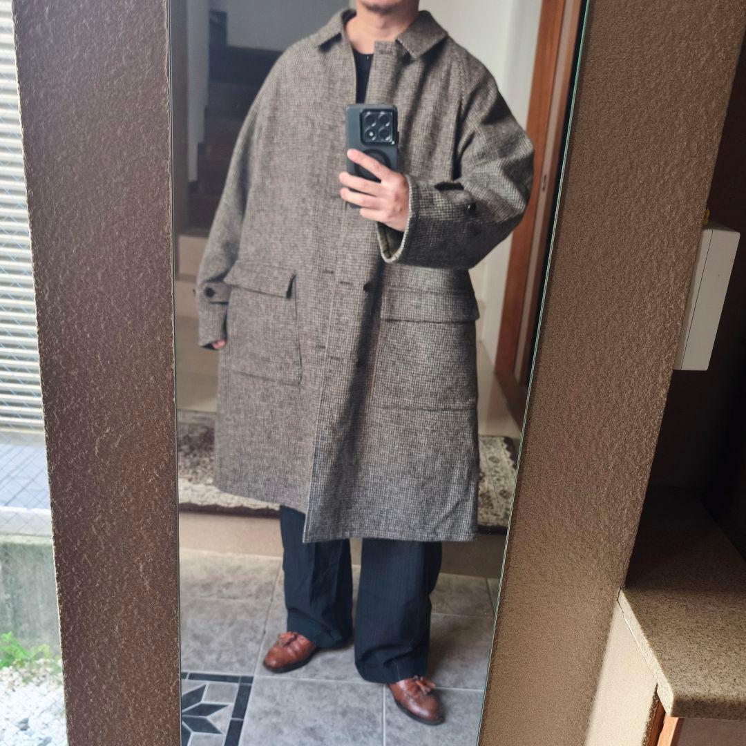 Steven Alan × HARRIS TWEED　一枚袖　リバーシブルコート 二子玉) Steven Alan スティーブンアラン ハリスツイード リバー バル