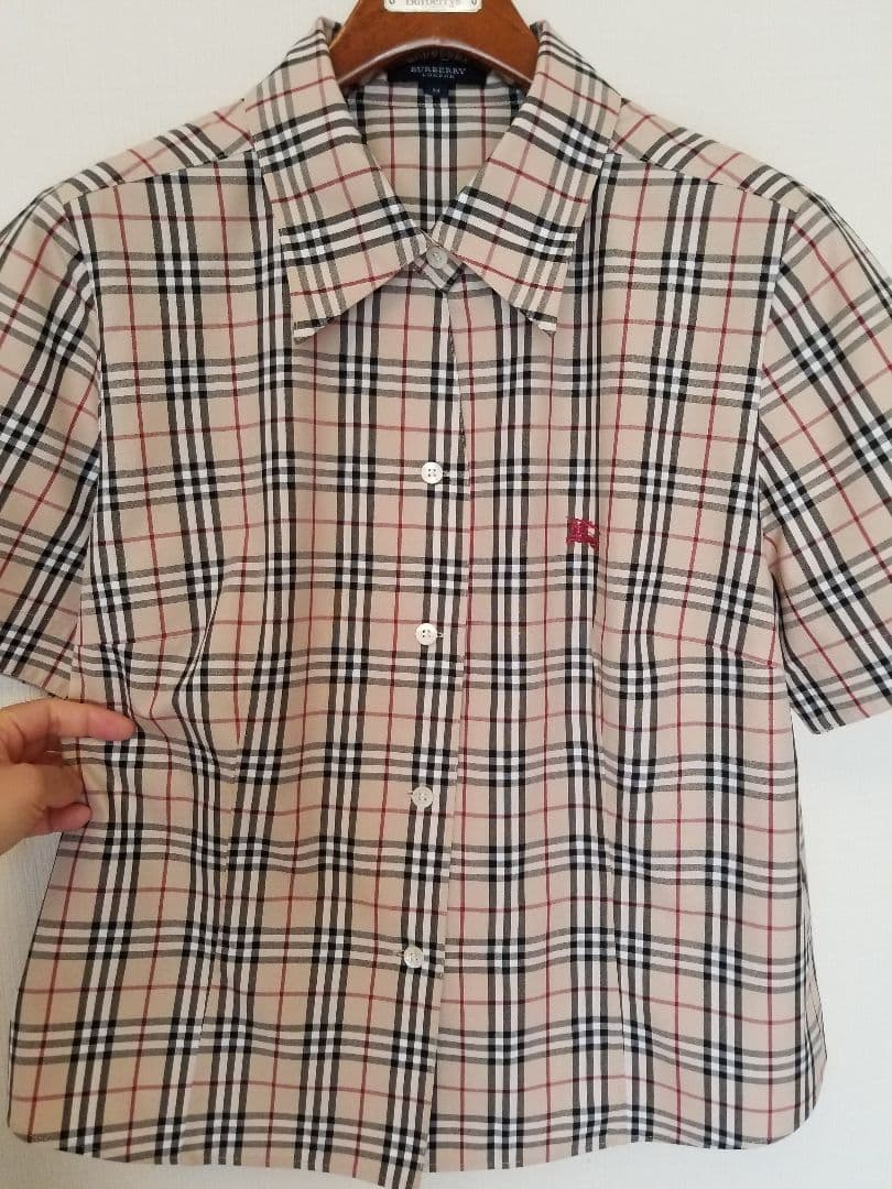 バーバリーブラウス 未使用近 美品 ホースマーク入 大サイズ半袖42XL