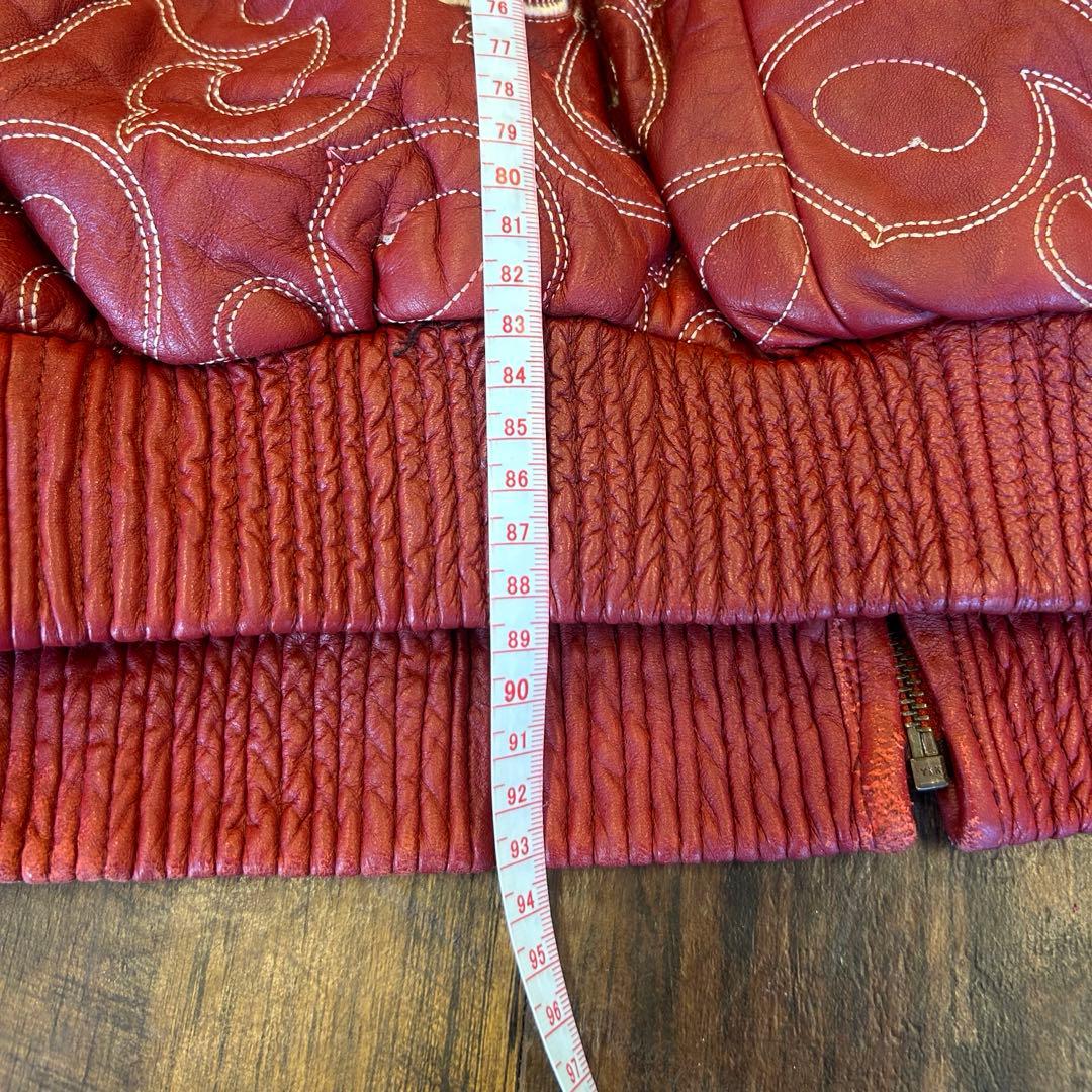 gino green global 00sレザージャケット - メルカリ