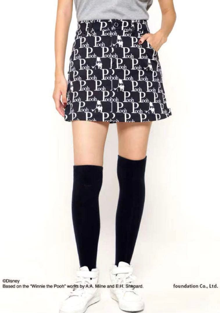 S 新品定価34100円　パーリーゲイツ　プーさん　総柄スカート PEARLY GATES パーリーゲイツ ×Disney スカート プーさん 総柄