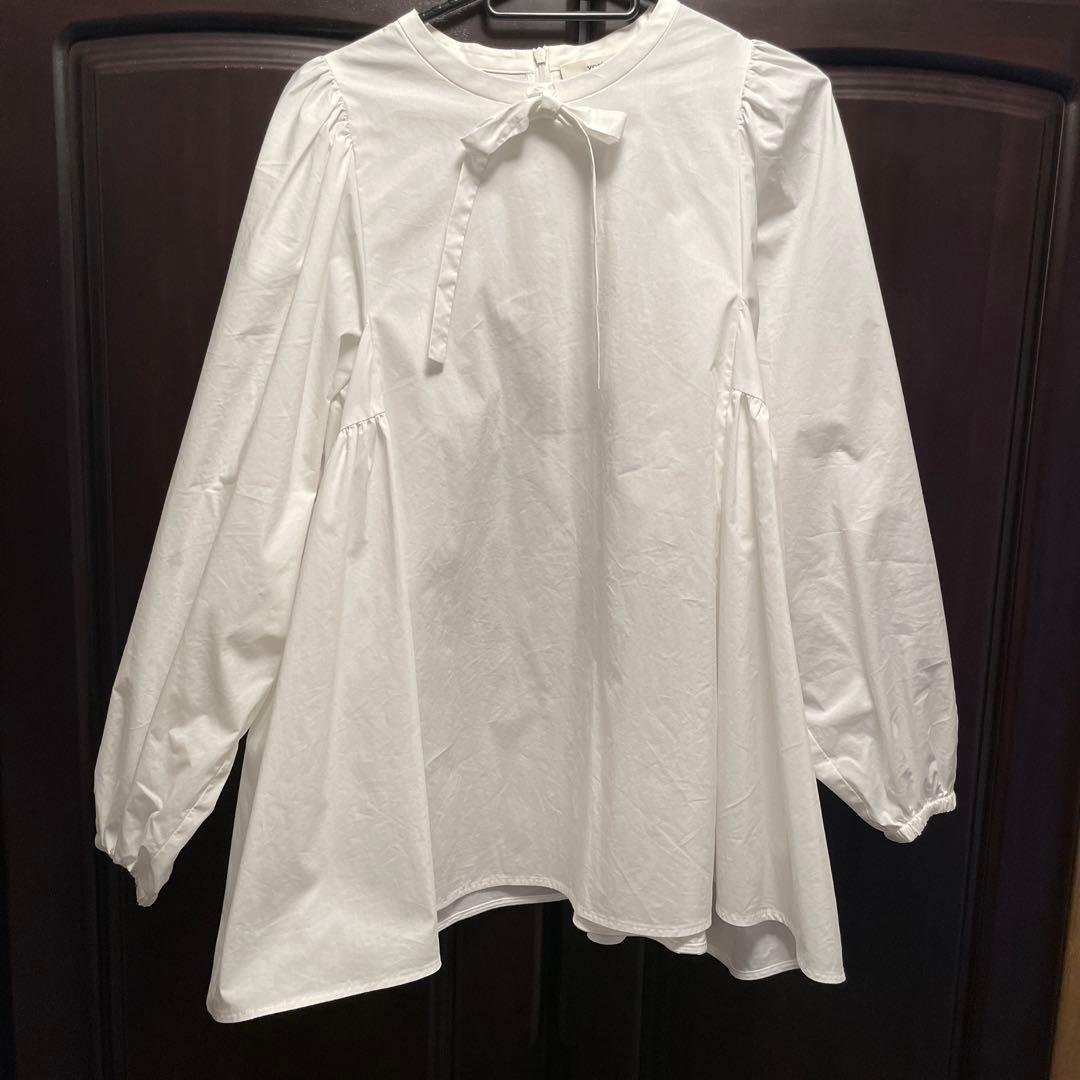 yori フクレサイドギャザーブラウスライトサックス38 ヨリ yori サイド