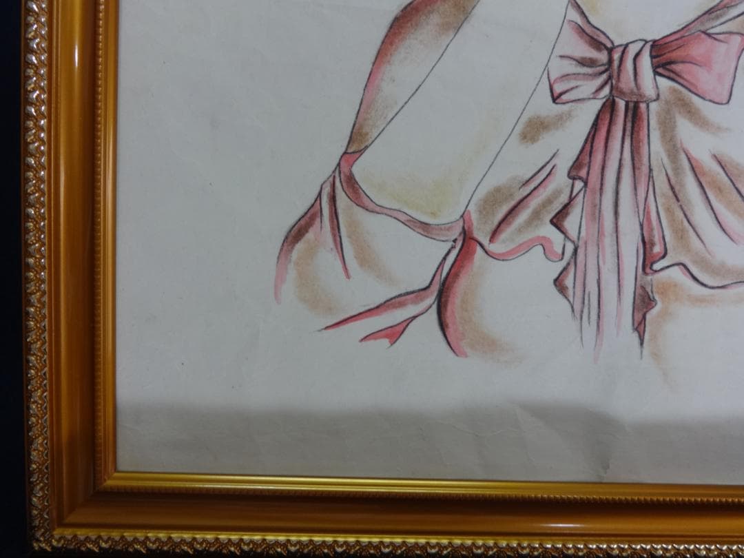 サ*バ様 藤田嗣治 乙女 肉筆・額装・油彩画・洋画・レオナール・フジタ・ft59