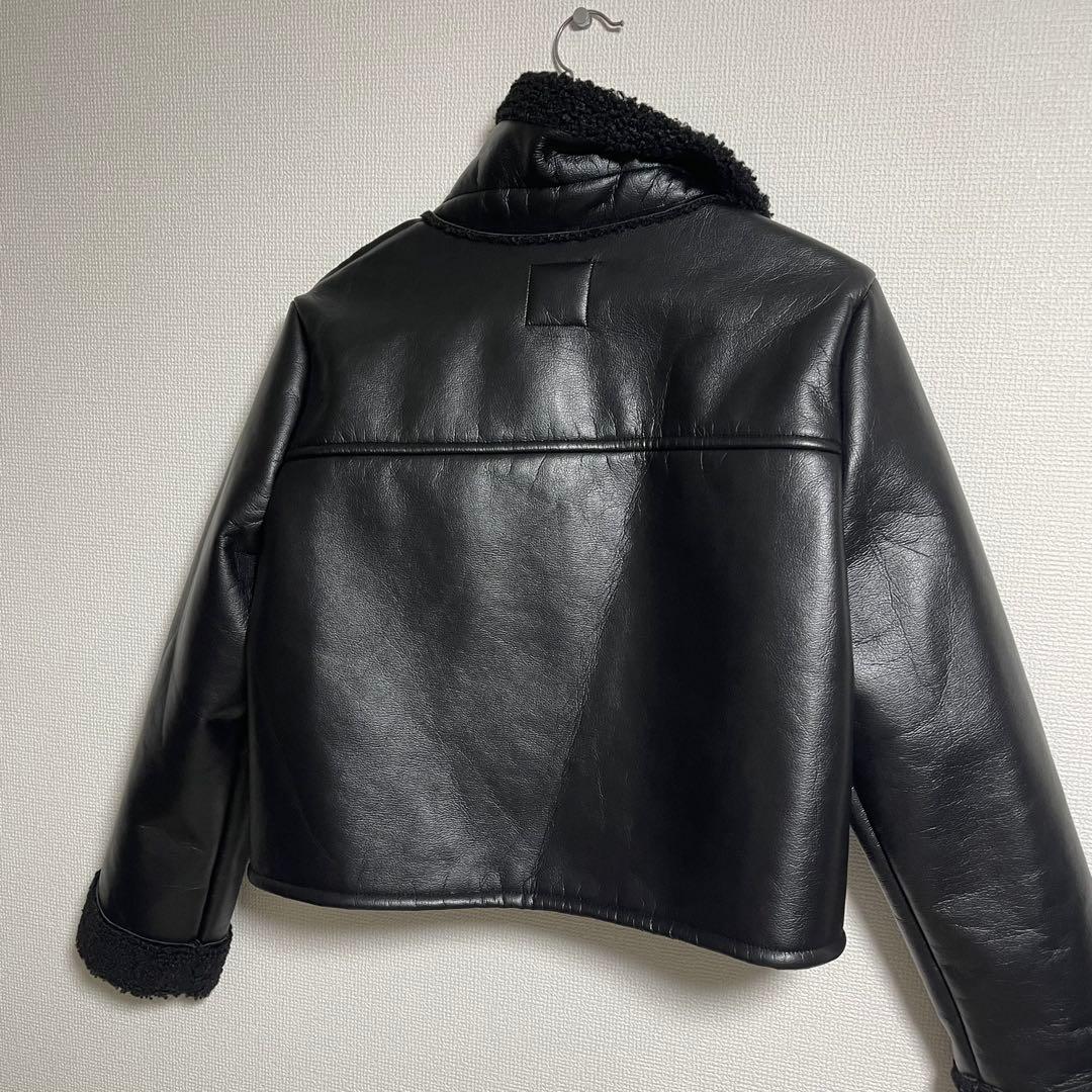 レア】ZARA フェイクムートンジャケット B-3 くるみボタン ショート丈