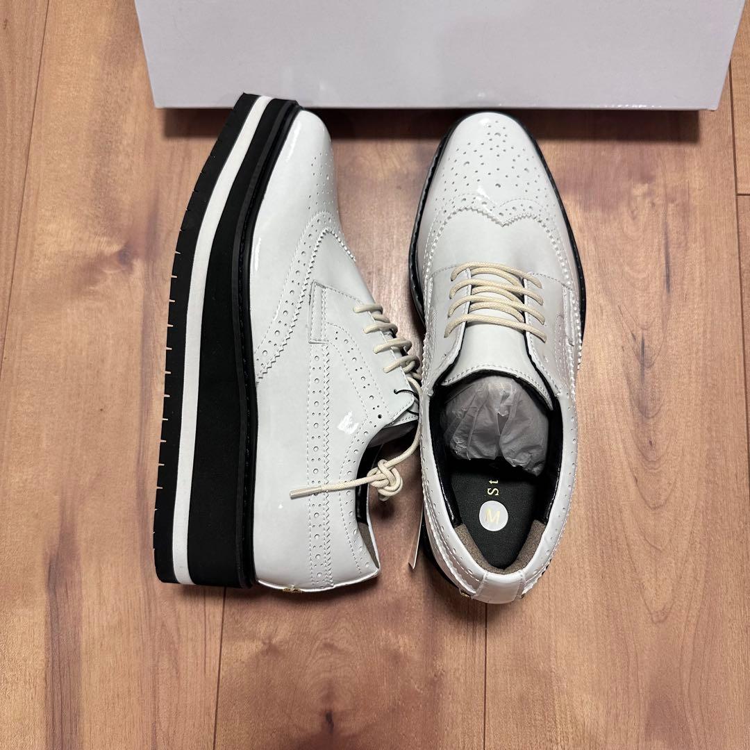 厚底 スパイクレス ゴルフシューズ ホワイト 24.5 レディース 新品タグ