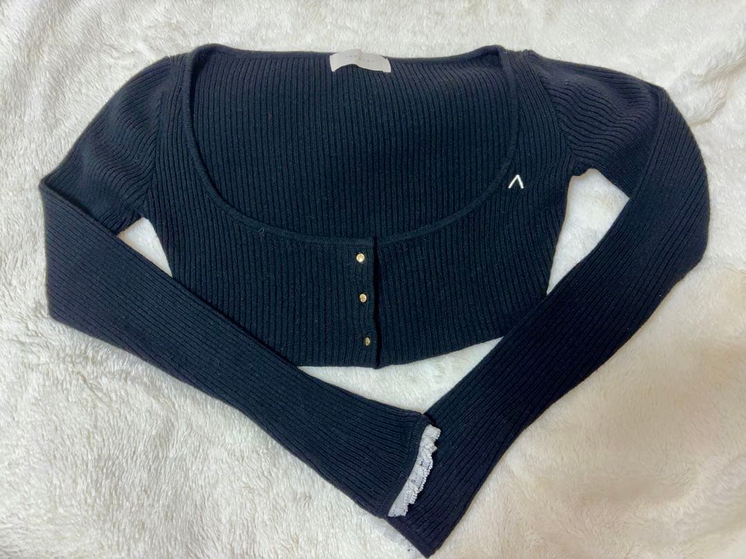 andmary Brenda lace knit set ブラック - メルカリ
