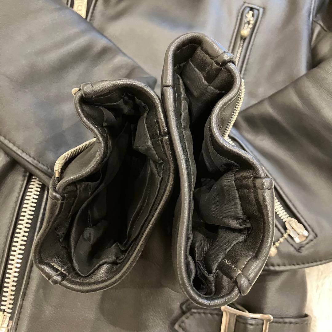 美品 希少32 英国製 666 Leather Wear ダブルライダース 黒 - メルカリ