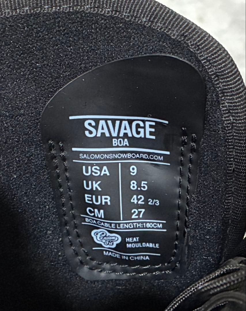 【美品】SALOMON SAVAGE BOA 27.0cm スノーボード