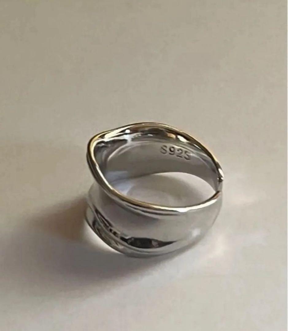 シルバー 925 スタイリッシュワイドリングメキシカンジュエリー