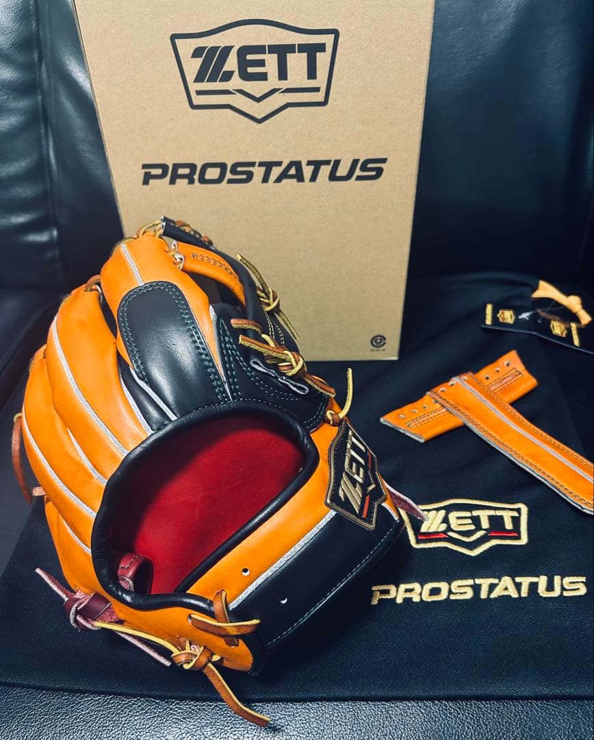 ZETT プロステスペシャルオーダー 硬式 内野用 極上品 日本製 専用袋箱付 ゼット（ZETT） 専用グラブ袋付き プロステイタス PROSTATUS 硬式用